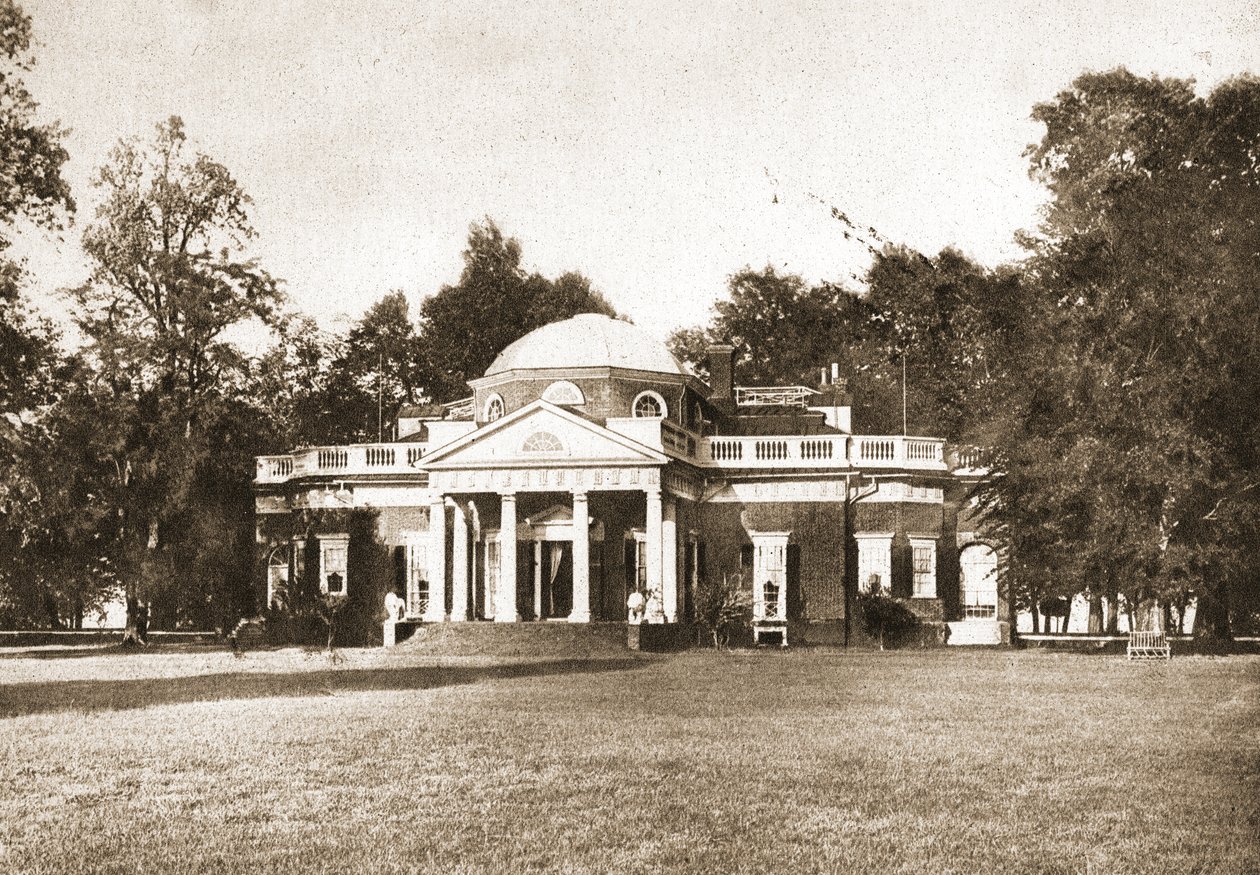 Monticello, Virginia, 1914 (sepya tonlu oyma gravür) by American School