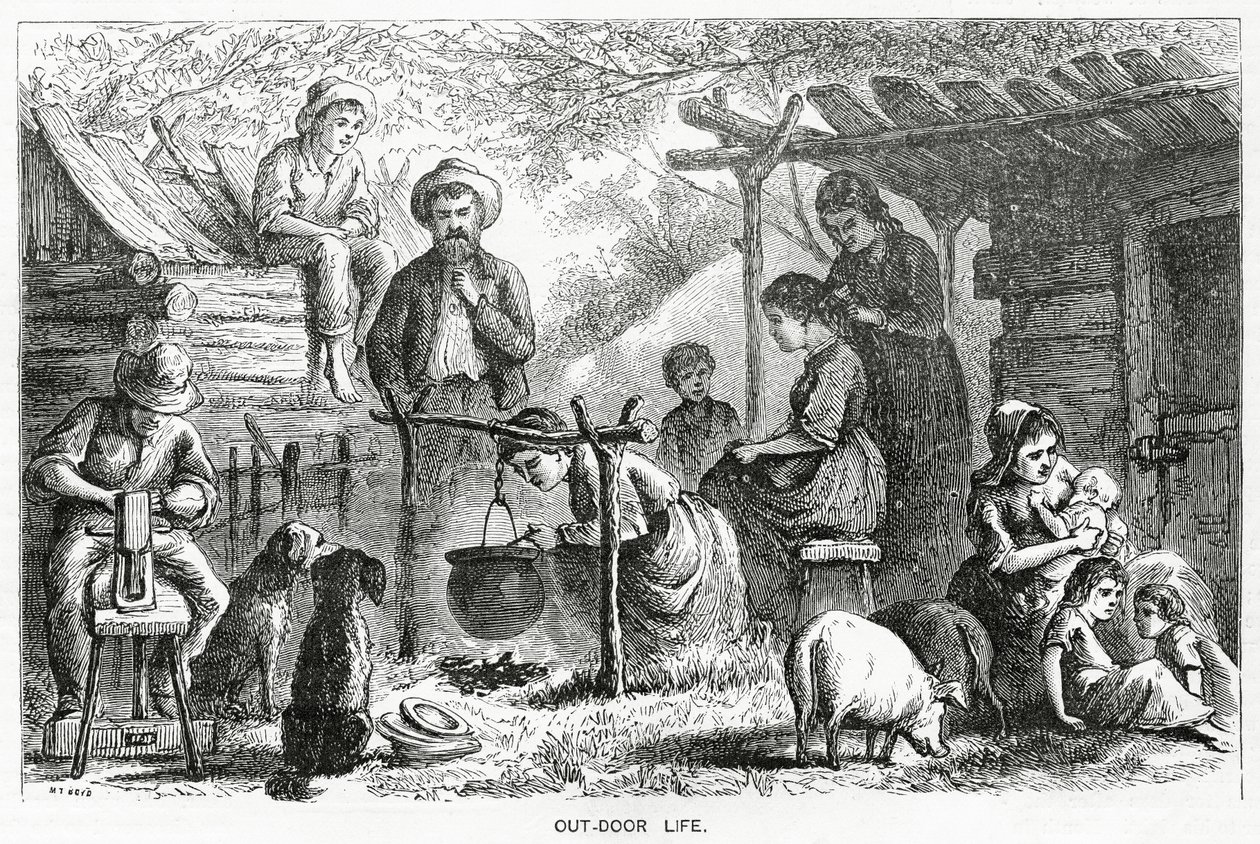 Dışarıda Yaşam, uzun metrajlı bir hikaye için örnekleme, A Community of Outcasts, Appletons Journal, 23 Mart 1872 by American School