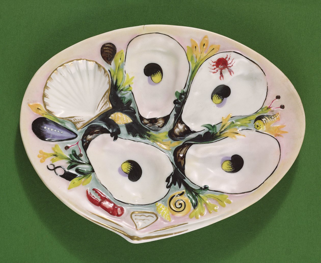Union Porcelain Works, Greenpoint, New York, 1880 dolayları tarafından üretilen Oyster plaka (porselen) by American School