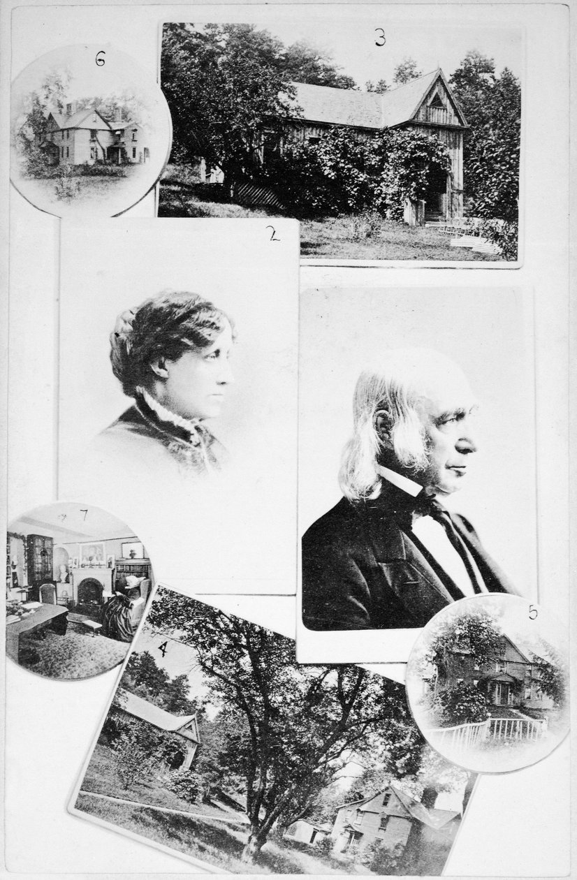 Alcott ailesinin ve evlerinin resimleri by American School