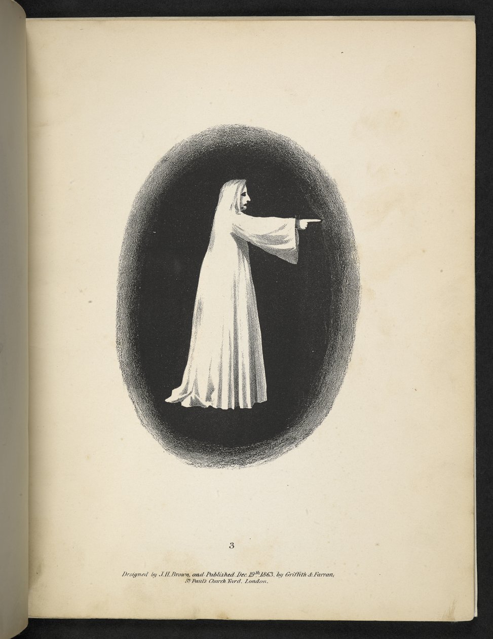 Plaka 3. Beyaz bir hayalet.  spektropi; veya, Her yerde ve herhangi bir renkte hayaletler gösteren şaşırtıcı spektral yanılsamalar vb. ser. 1.  J.H. Kahverengi  1864 by American School