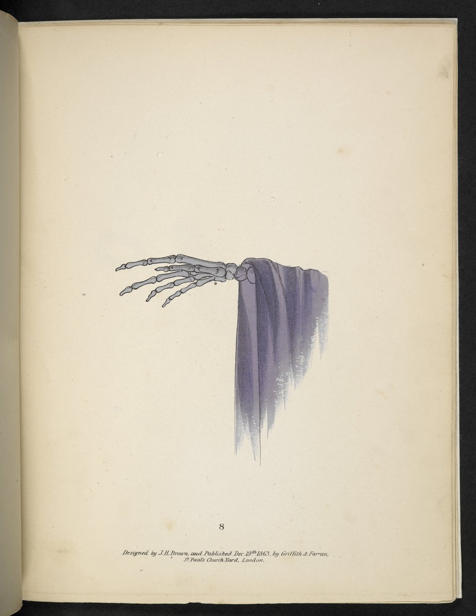 Plaka 8. İskelet bir el.  spektropi; veya, Her yerde ve herhangi bir renkte hayaletler gösteren şaşırtıcı spektral yanılsamalar vb. ser. 1.  J.H. Kahverengi  1864 by American School