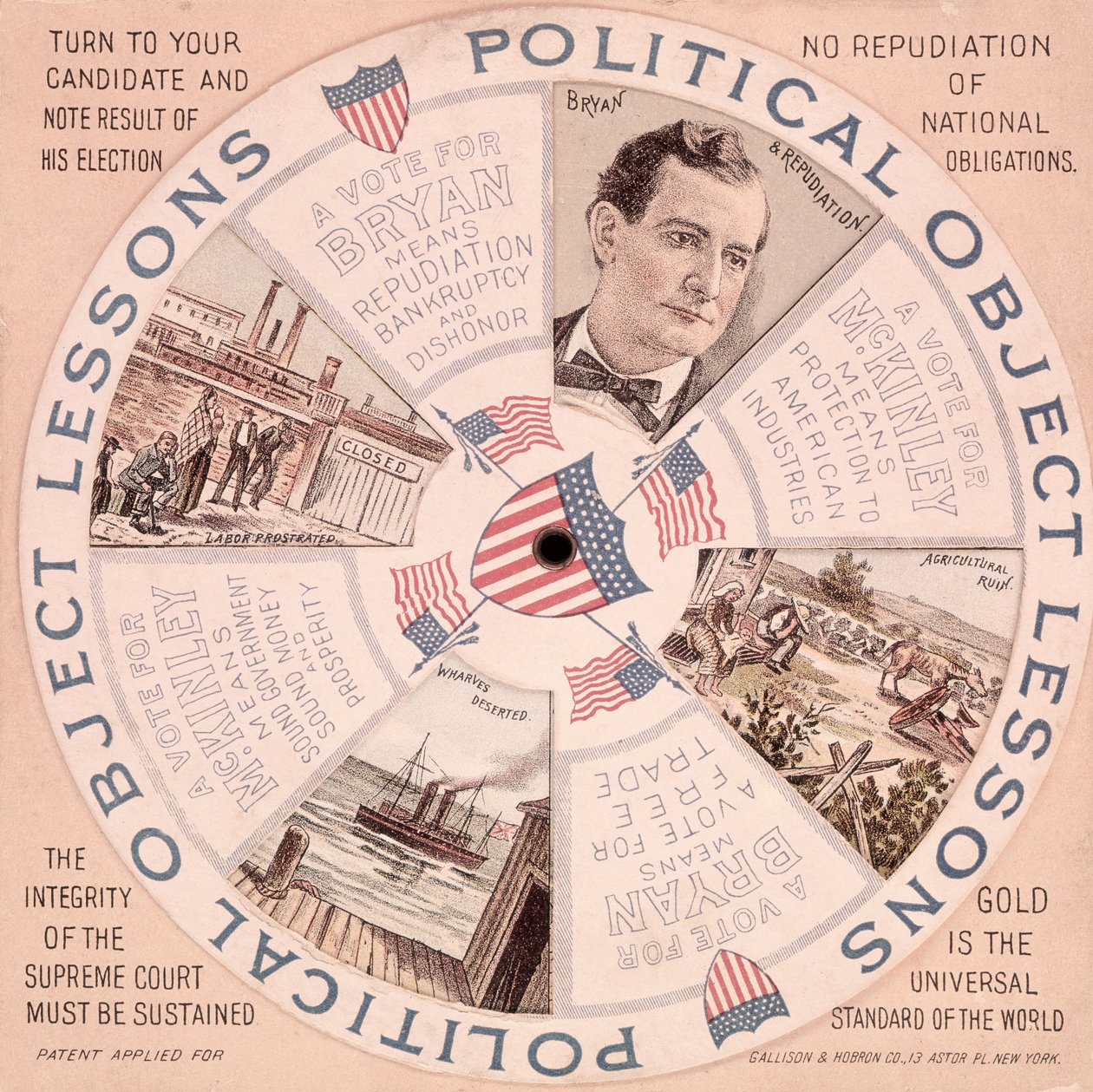 Politik Nesne Dersleri, William McKinley (1843-1901) için Amerikan Başkanlık kampanya afişi, c.1897 by American School