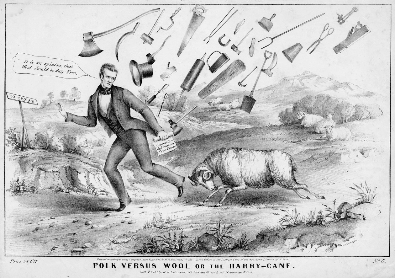 Polk, yüne karşı, ya da Harry-bane, H R Robinson, New York, 1844 tarafından yayınlandı. by American School