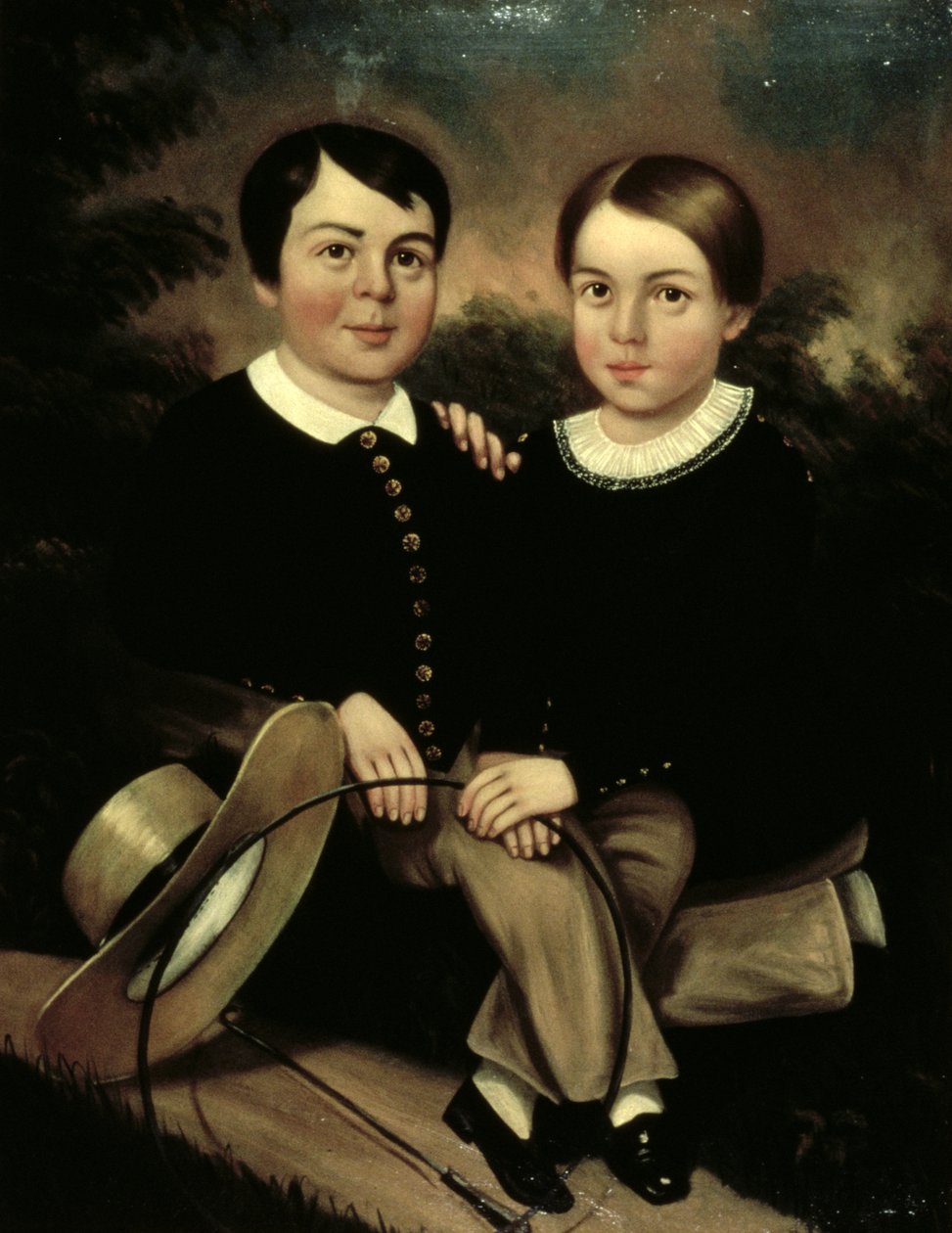 İki Çocuk Portresi by American School