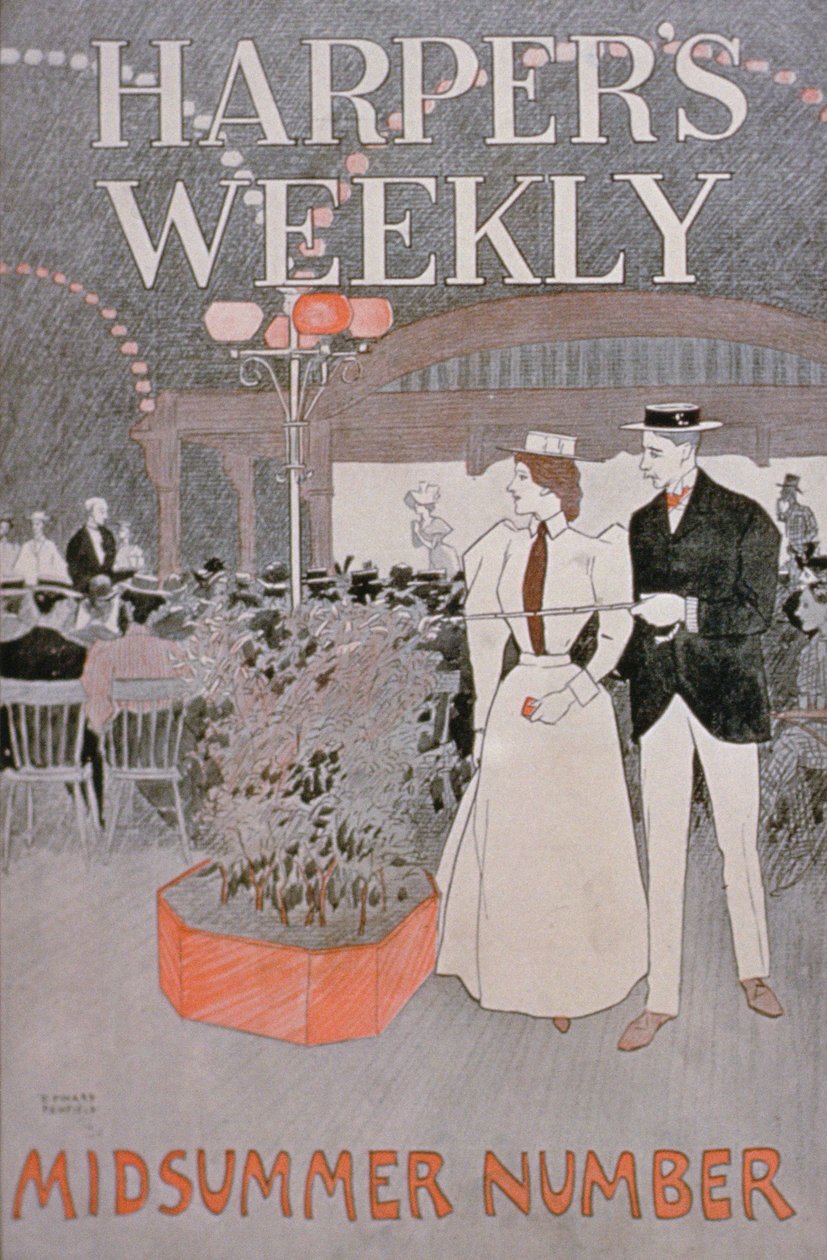 Poster reklam Harpers Weekly, Yaz Ortası Sayısı by American School