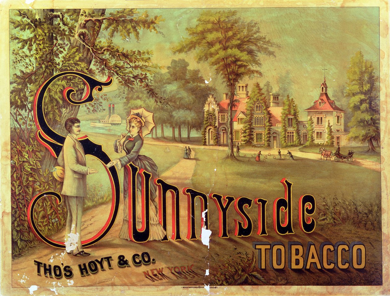 Poster reklam Sunnyside Tobacco by American School