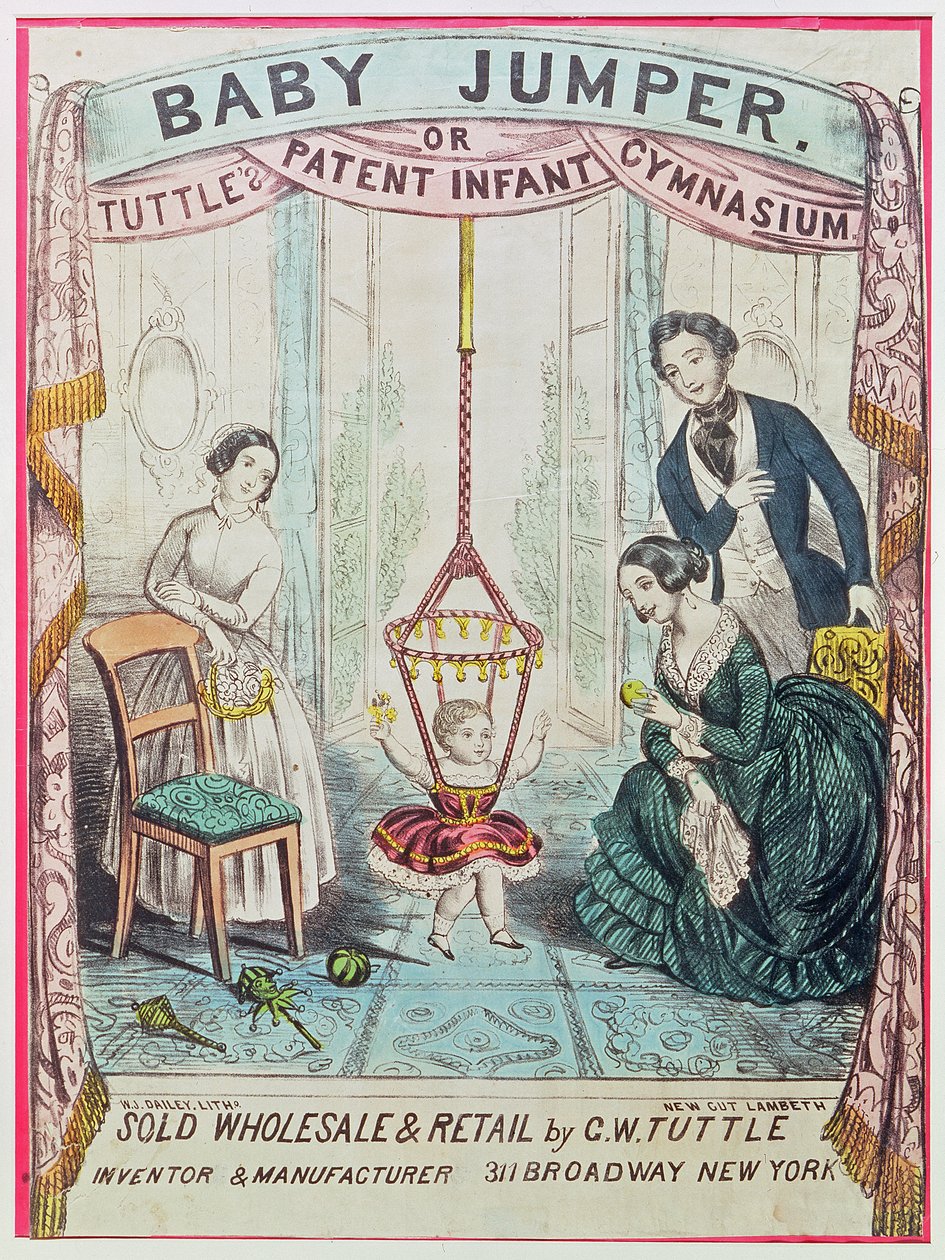 W.J. Dailey tarafından yayınlanan Baby Jumper veya Tuttes Patent Bebek Spor Salonunun reklamını yapan poster by American School