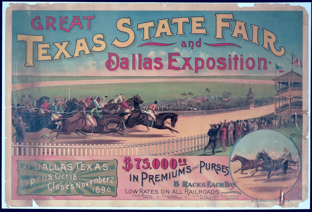 1890 Texas State Fair ve Dallas Exposition için afiş by American School