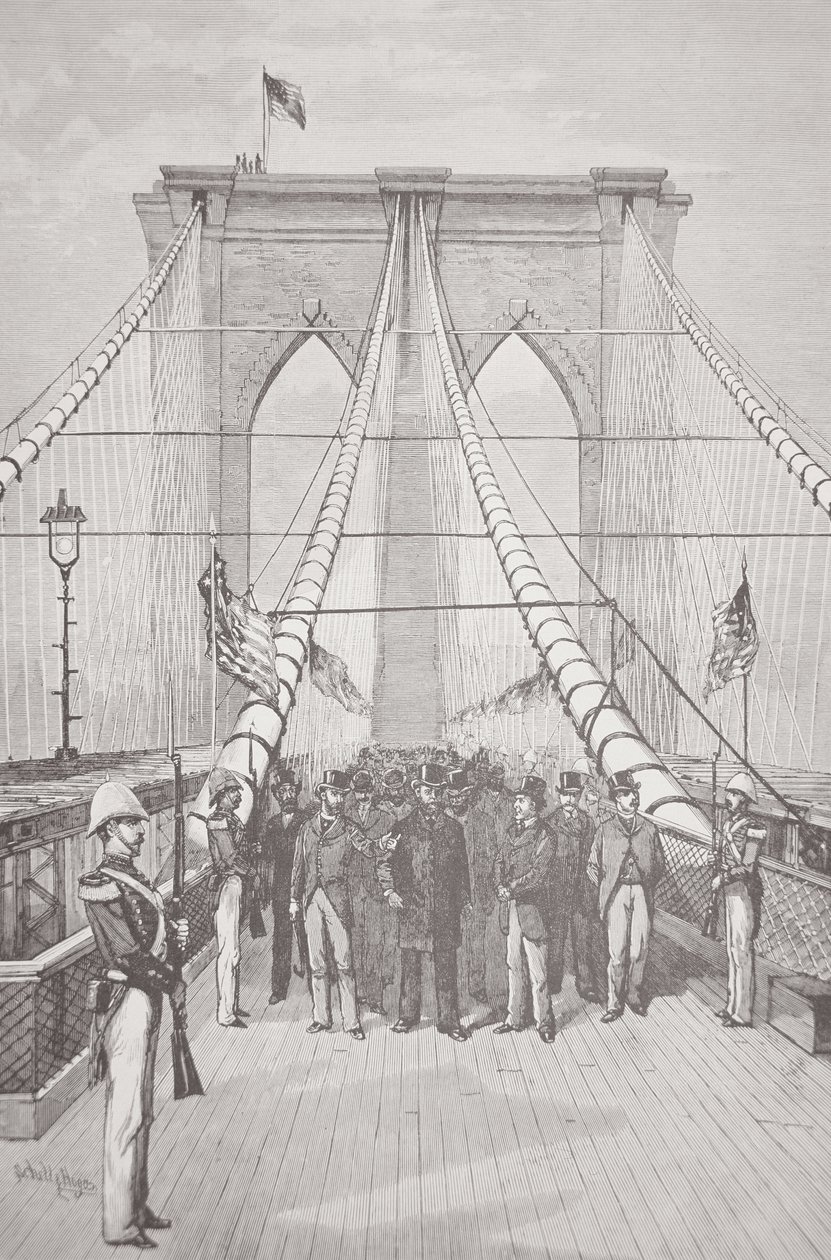 Başkan Chester A. Arthur, yeni Brooklyn Köprüsü