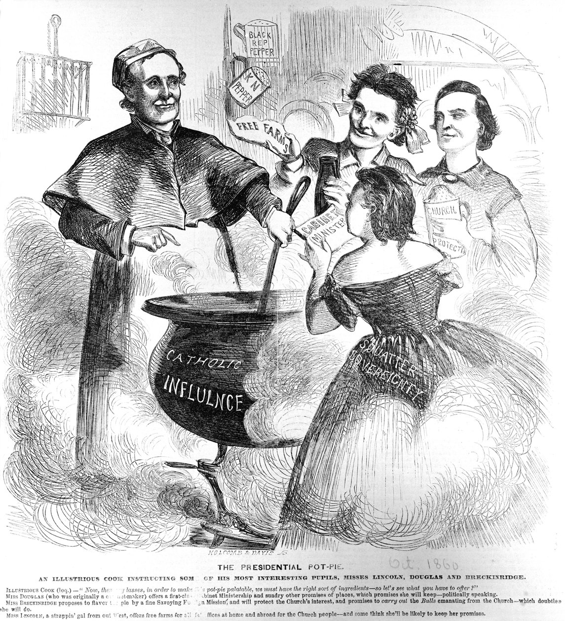 Frank Leslies Bütçesinden Başkanlık Pot Pasta, 1 Ekim 1860 by American School