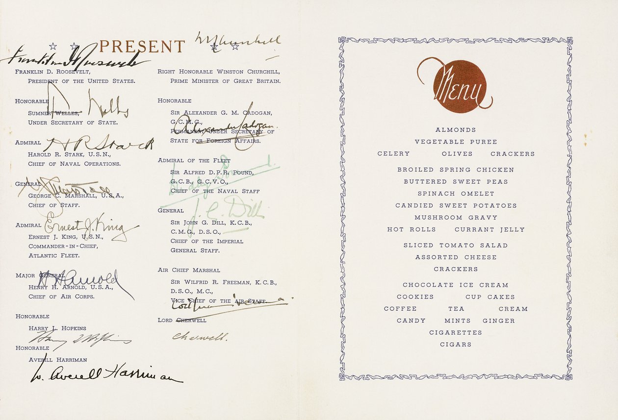 Winston Churchill ve Franklin D. Roosvelt tarafından imzalanmış, ABD Amiral Gemisi Augusta, Ship