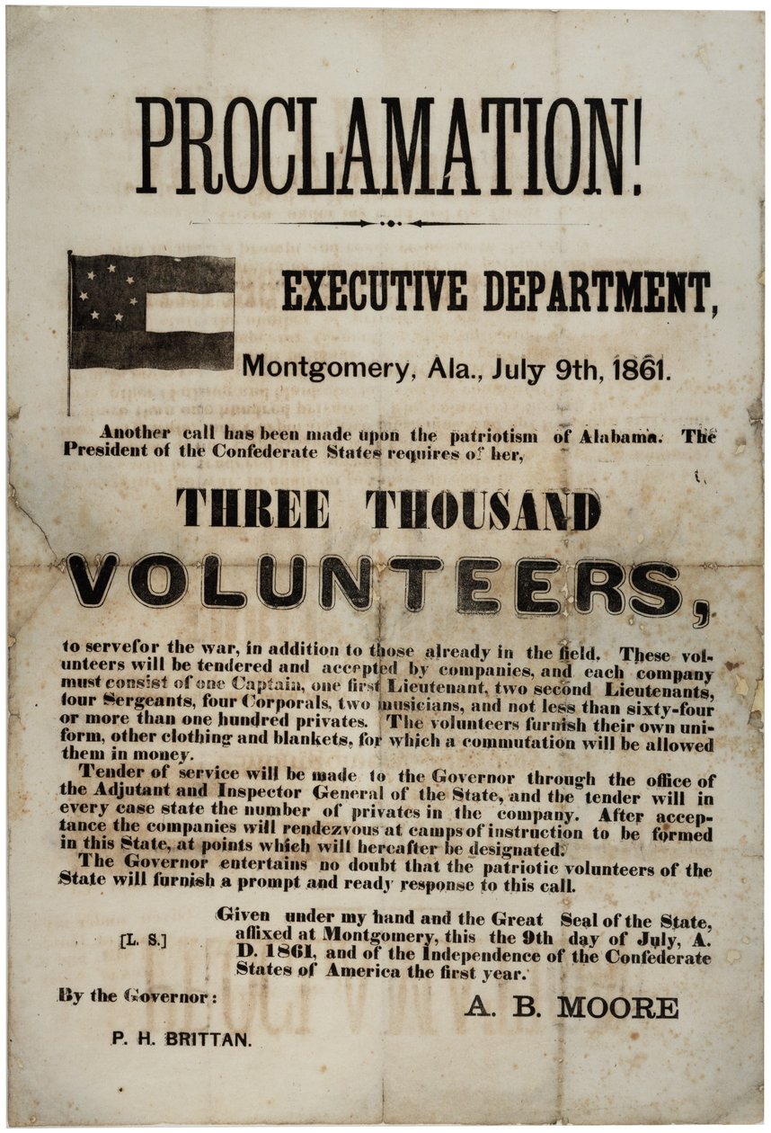 Üç bin gönüllü talep eden işe alım bordrosu, 9 Temmuz 1861 by American School