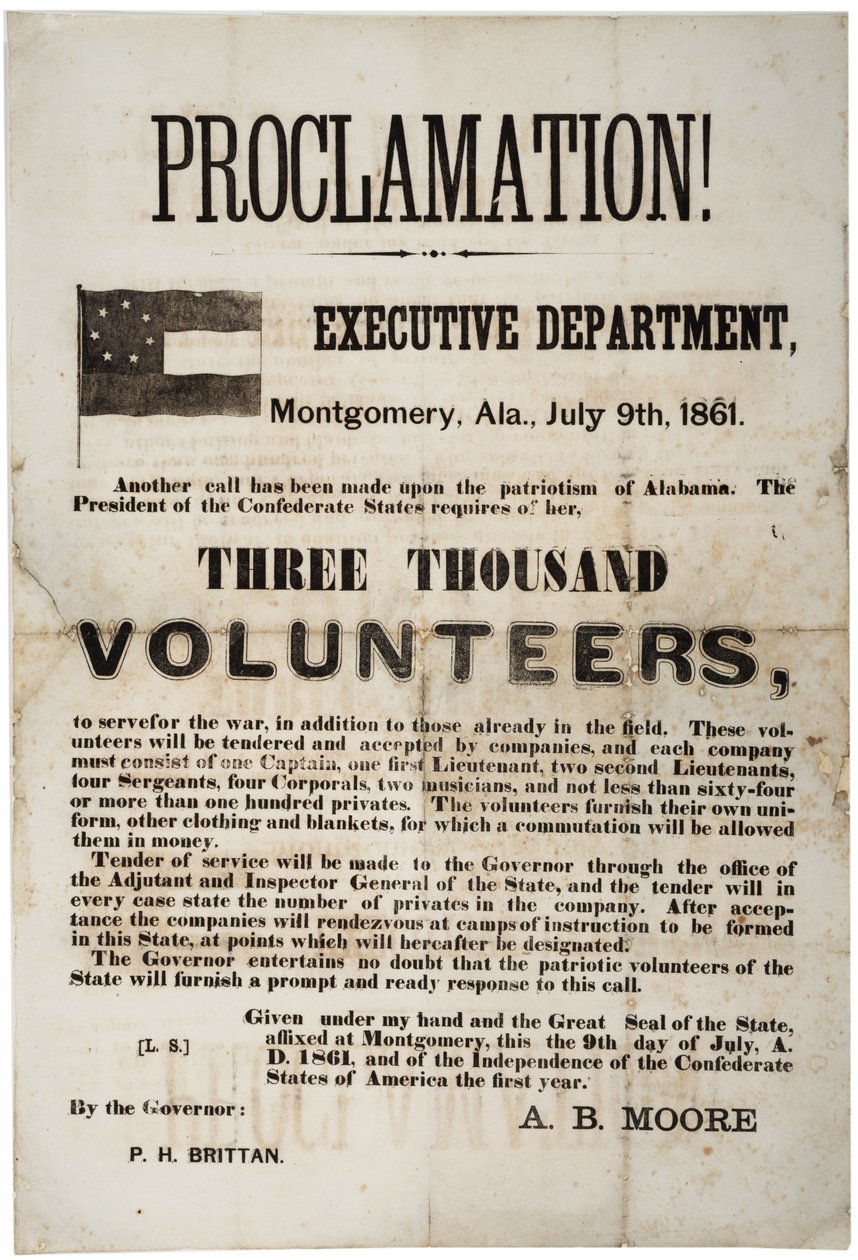 Üç bin gönüllü talep eden işe alım bordrosu, 9 Temmuz 1861 by American School