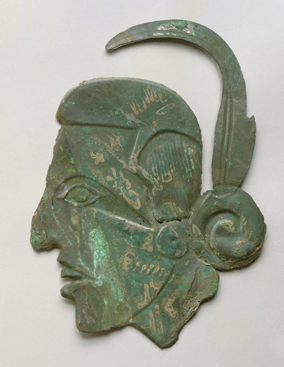 Repousse erkek profili, Caddoan, Spiro, 1200-1350 (bakır) by American School