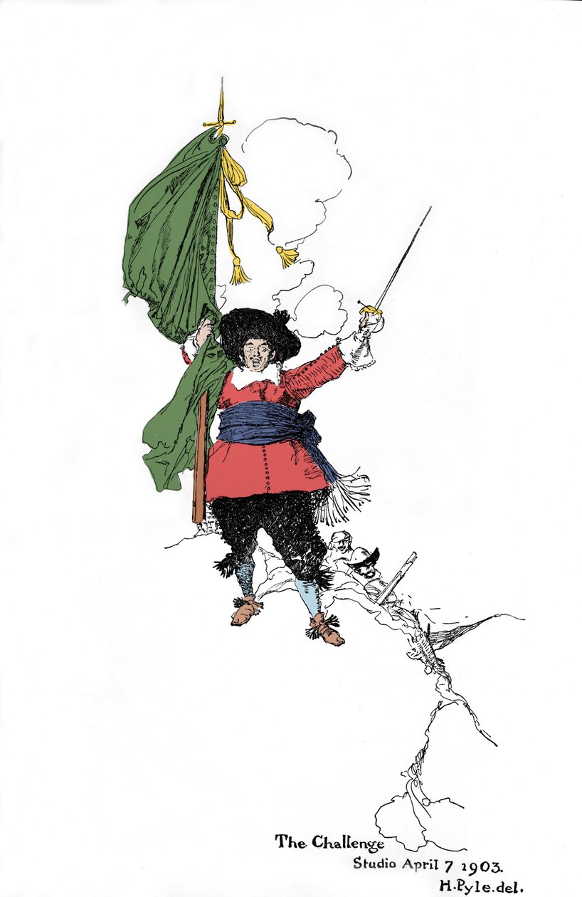Meydan okuyan bir korsanın temsili - Howard Pyle (1853 - 1911), Amerikalı illüstratör - 1903