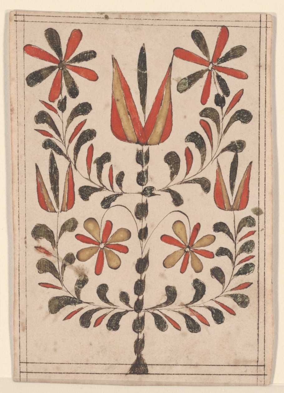 Liyakat Ödülü (Belohnung), Fraktur Tablosu (kağıt üzerinde wc ile kalem & mürekkep) by American School