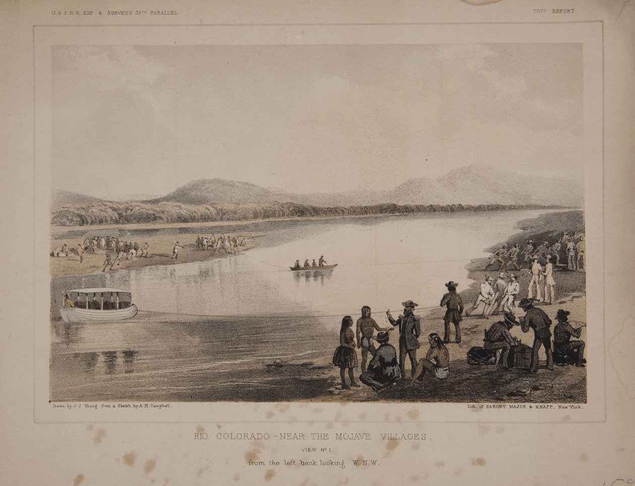 Rio Colorado - Mojave Köyleri yakınında görüş no. 1 sol yakadan WN W'ye bakıyor by American School