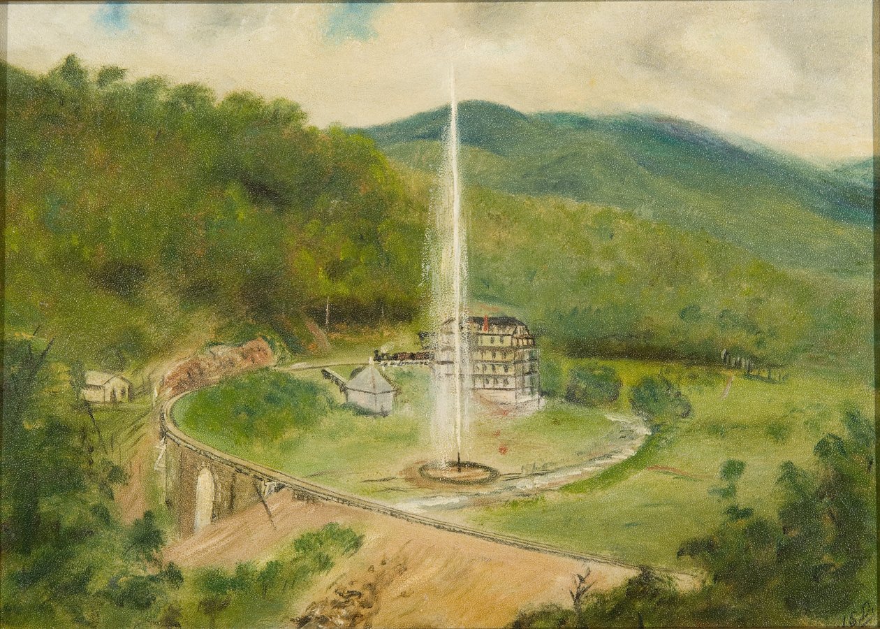 Round Knob Inn and the Fountain, 1882 dolayları (gemide petrol) by American School