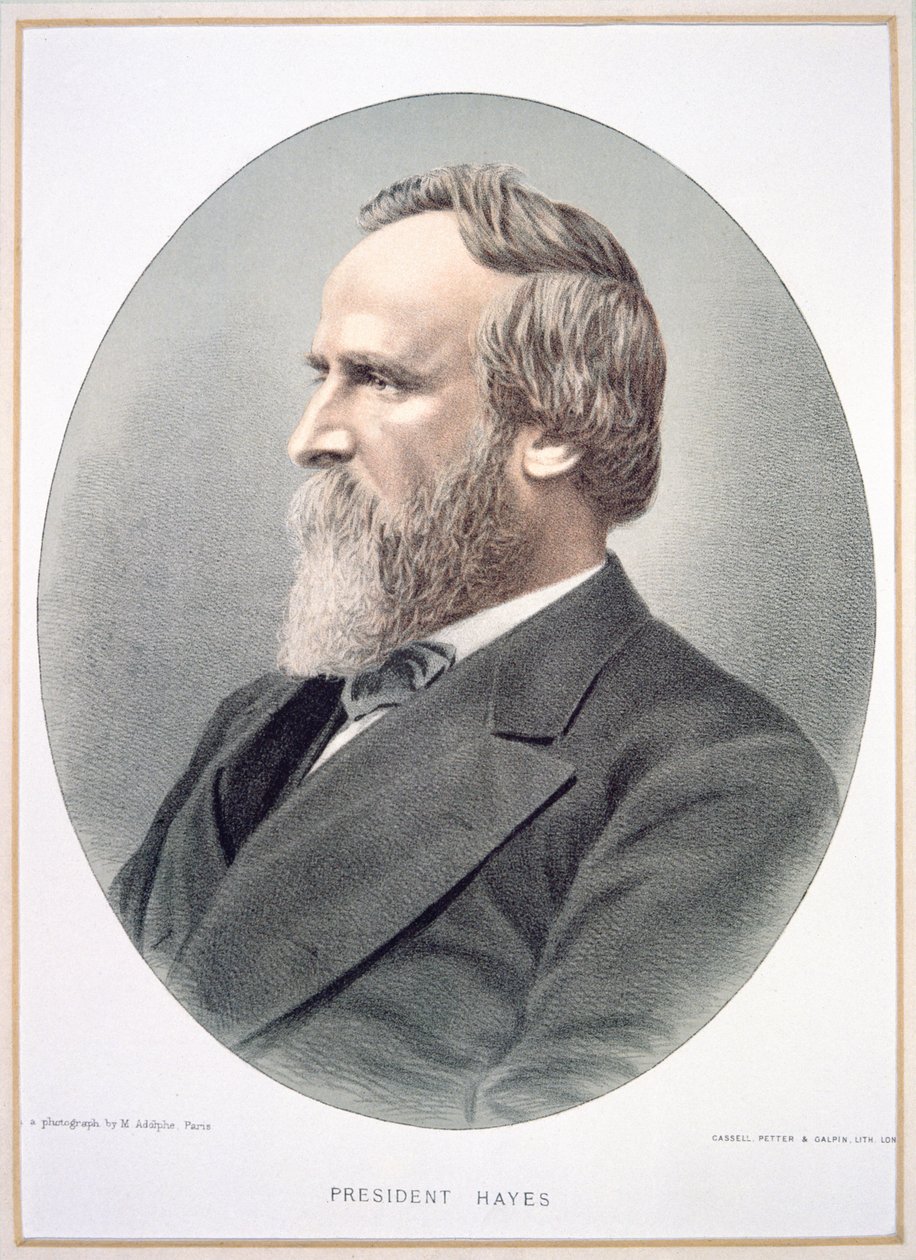Rutherford B. Hayes (1822-93) (renkli taş) by American School