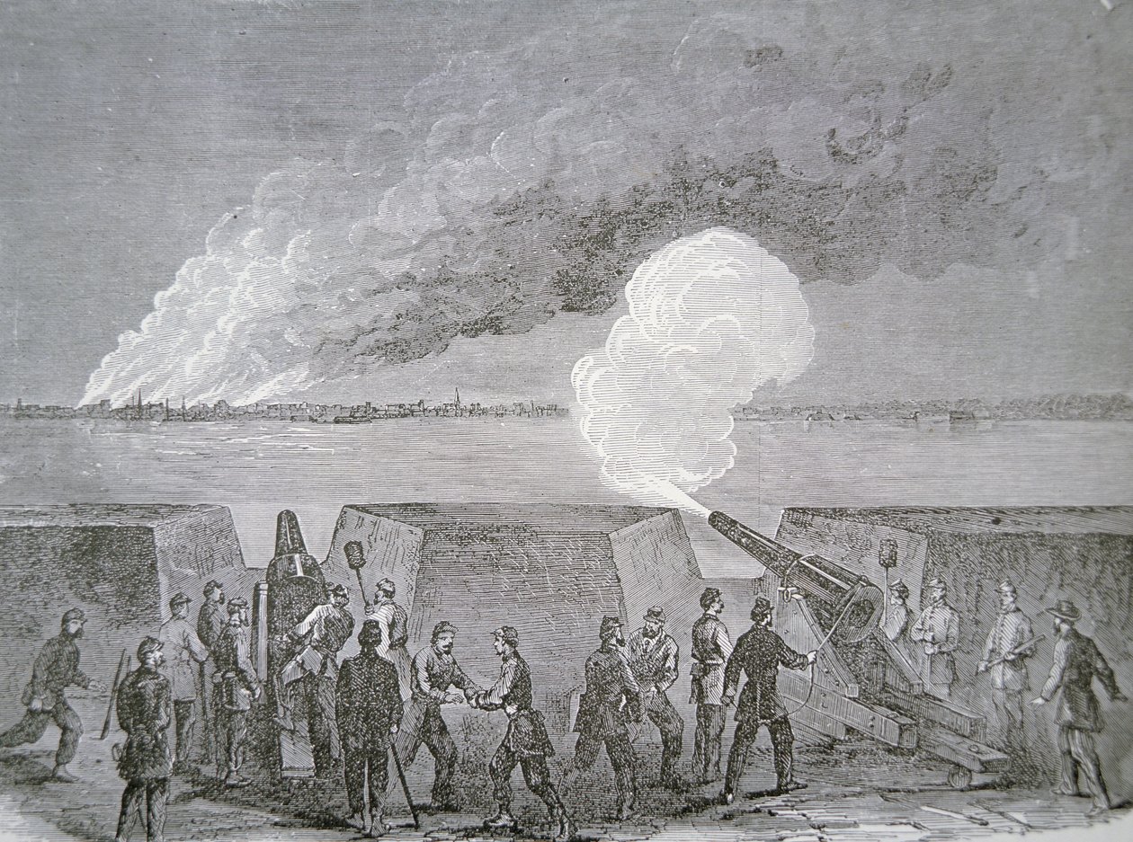 Charleston Kuşatması, bombardıman altında yanan şehir, 3 Ocak 1864, Harper
