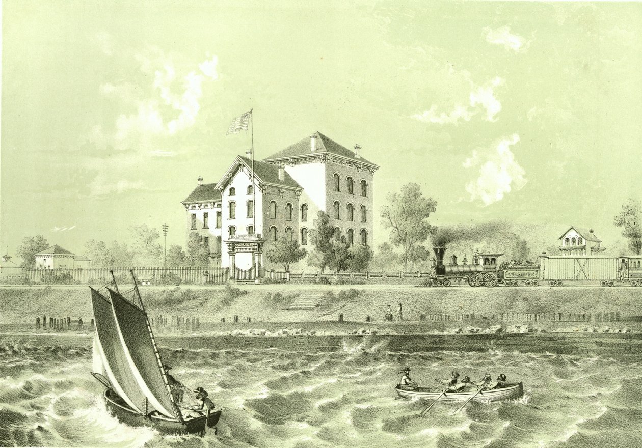 Askerler Evi, Chicago Illustrated'dan, James W. Sheahan'ın edebi açıklamalarıyla, Jevne & Almini tarafından yayınlandı, Chicago, 1866-67 by American School