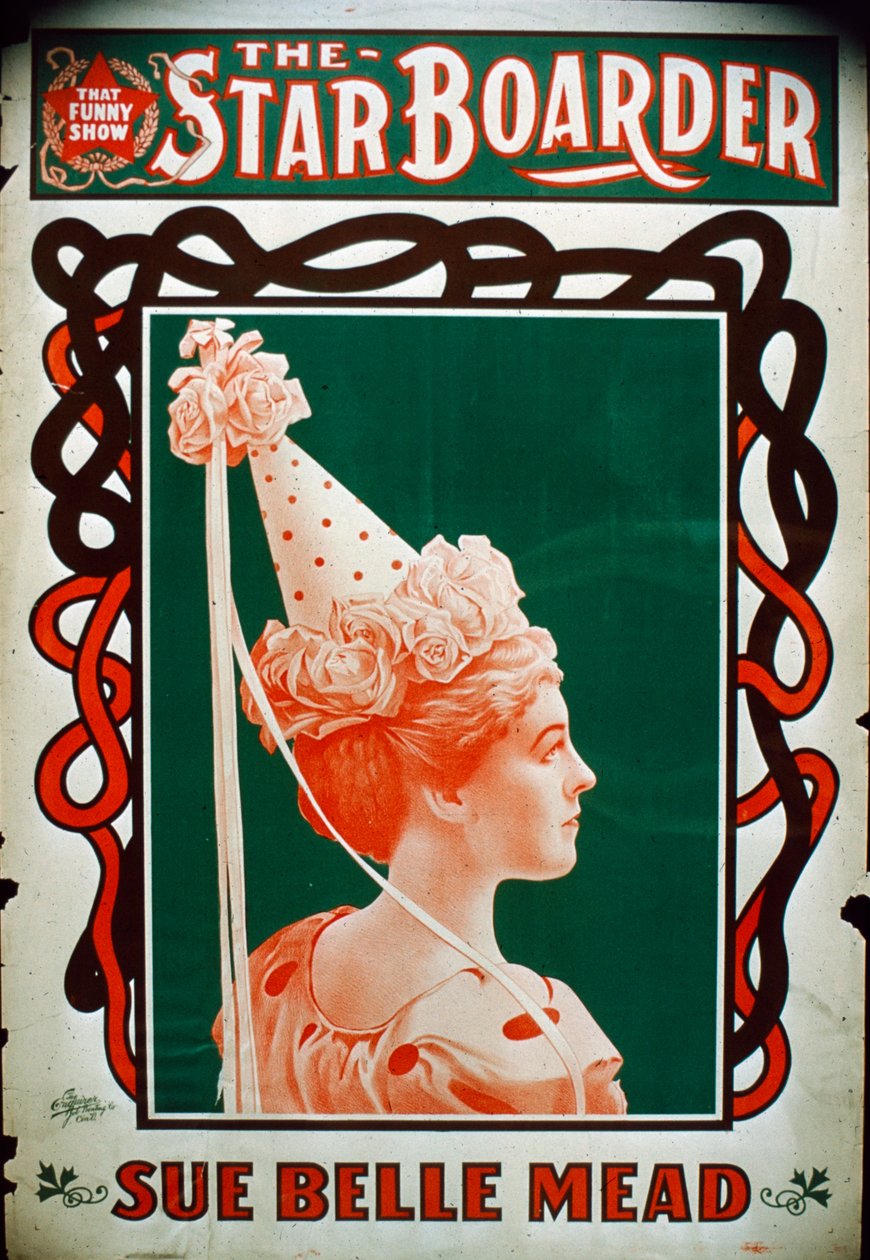 Oyuncu Sue Belle Mead ile Star Boarder Tiyatro Posteri, c.1900 by American School