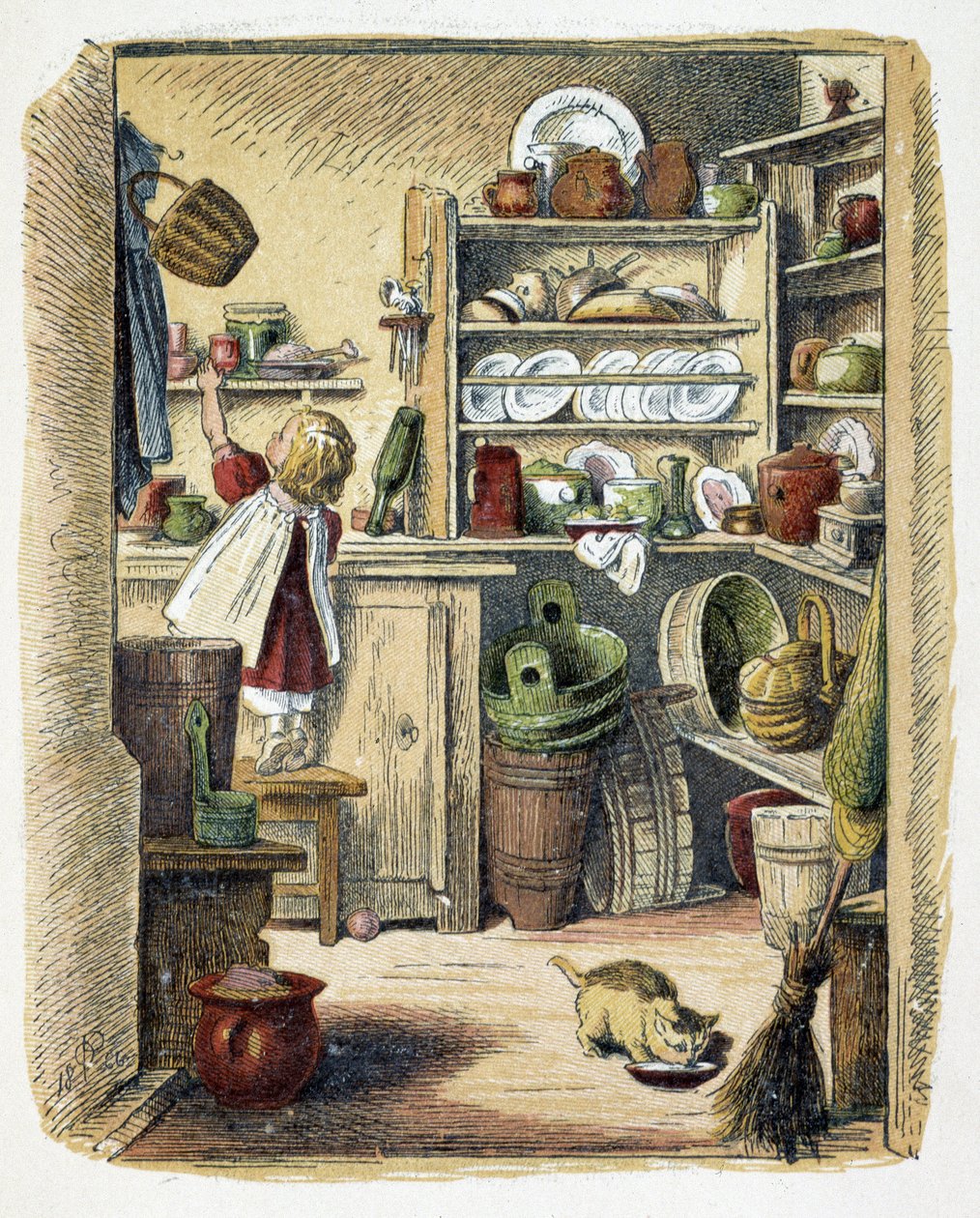 Mutfakta saklama “” Schnick, schnack, küçükler için önemsiz şeyler””, çocuk oyunları. ed. Londra- Georges Ronthedge ve oğulları. New York, Geniş yol Ludgate n.d. C. 1890. by American School