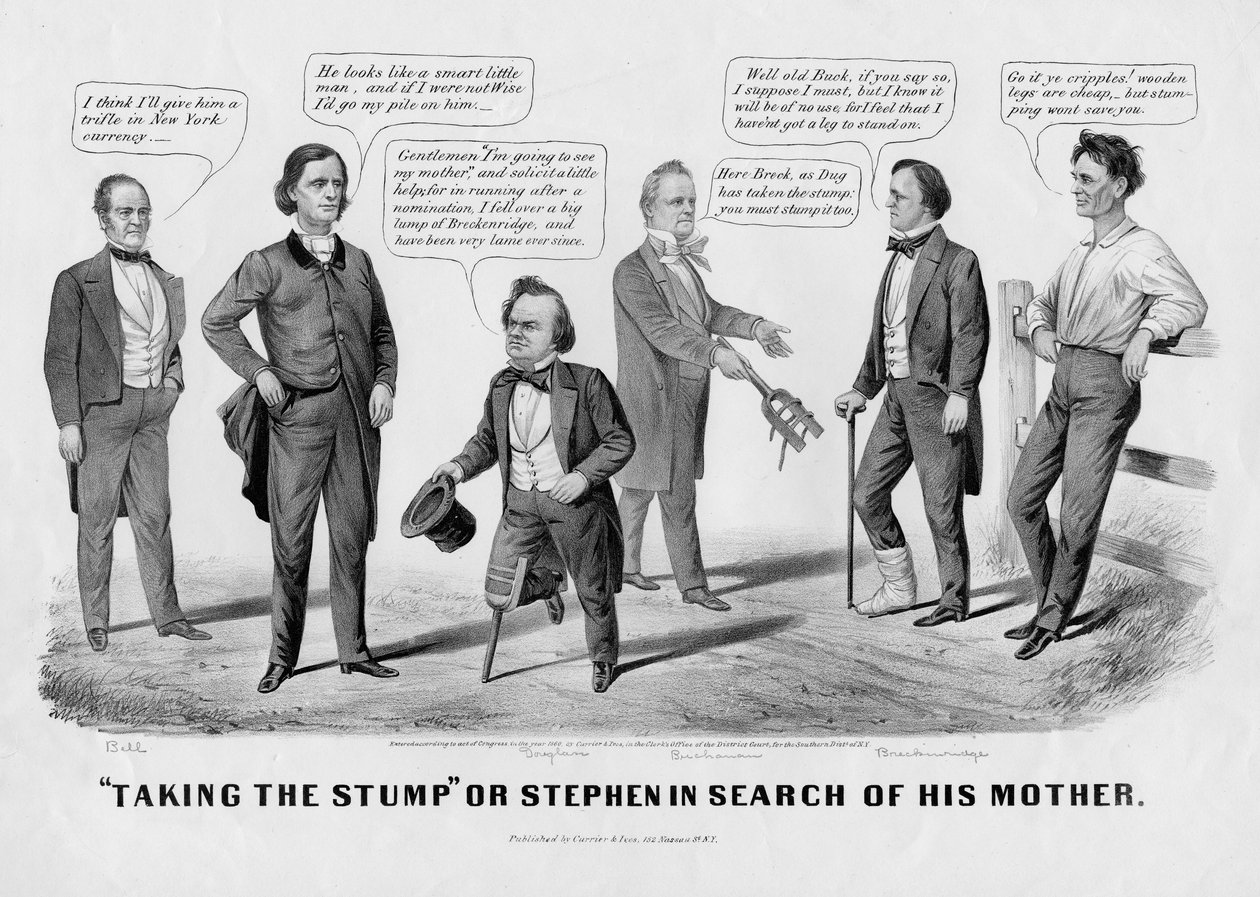 Kütüğü almak veya Stephen annesini ararken, Currer & Ives, New York, 1860 tarafından yayınlandı. by American School