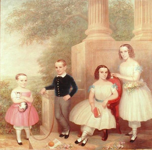Abeel Çocukları, c.1852-55 (tuval üzerine yağlı boya) by American School