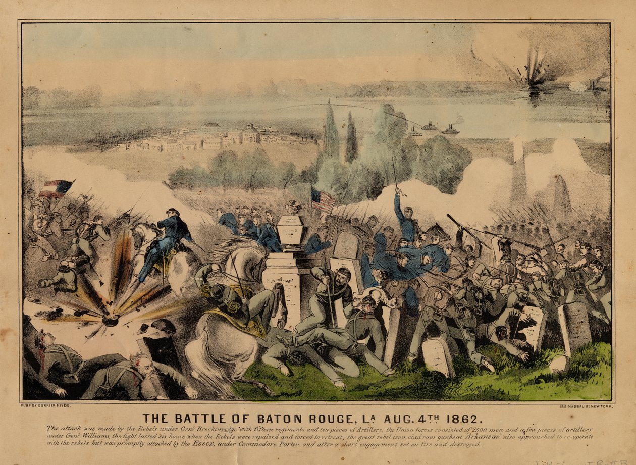 Baton Rouge Savaşı, La. 4 Ağustos 1862, pub. Currier & Ives, c.1862 by American School