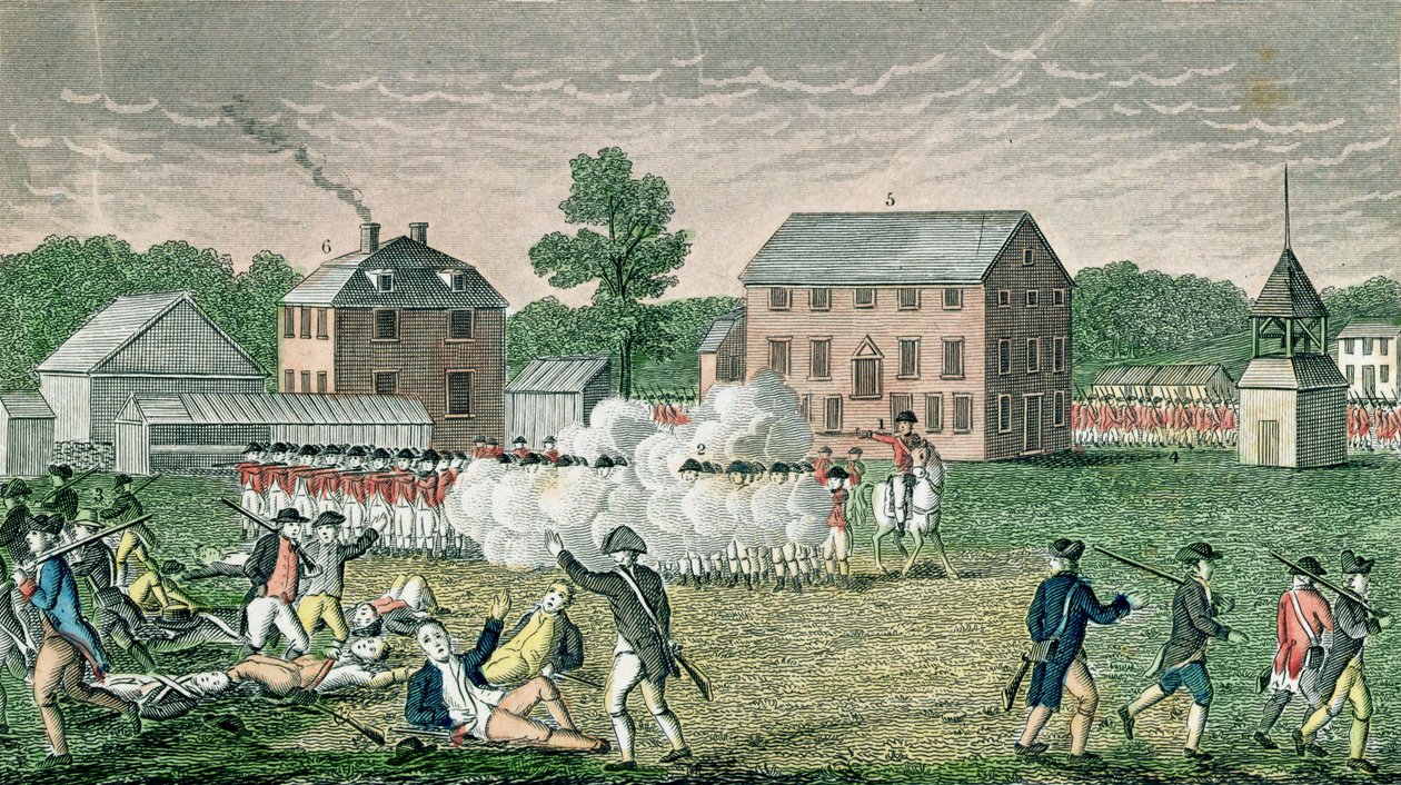 Lexington Savaşı, 19 Nisan 1775, John Warner Barber tarafından 