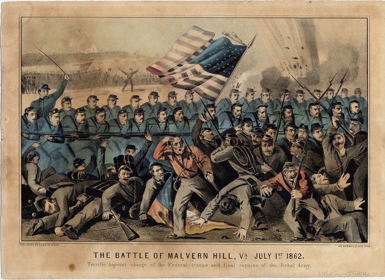 Malvern Hill Savaşı, Va., 1 Temmuz 1862, pub. Currier & Ives, c.1862 by American School