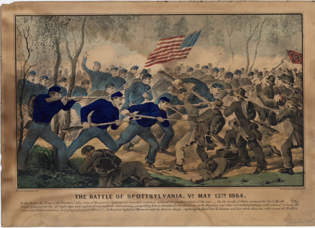 Spotsylvania Savaşı, Va. 12 Mayıs 1864, pub. Currier & Ives, c.1864 by American School