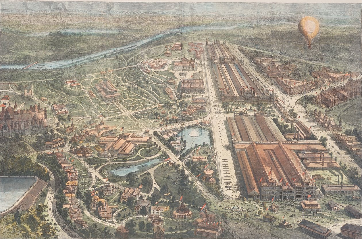 Centennial - Arazinin Balon Görünümü, Harpers Weekly, c.1876 by American School