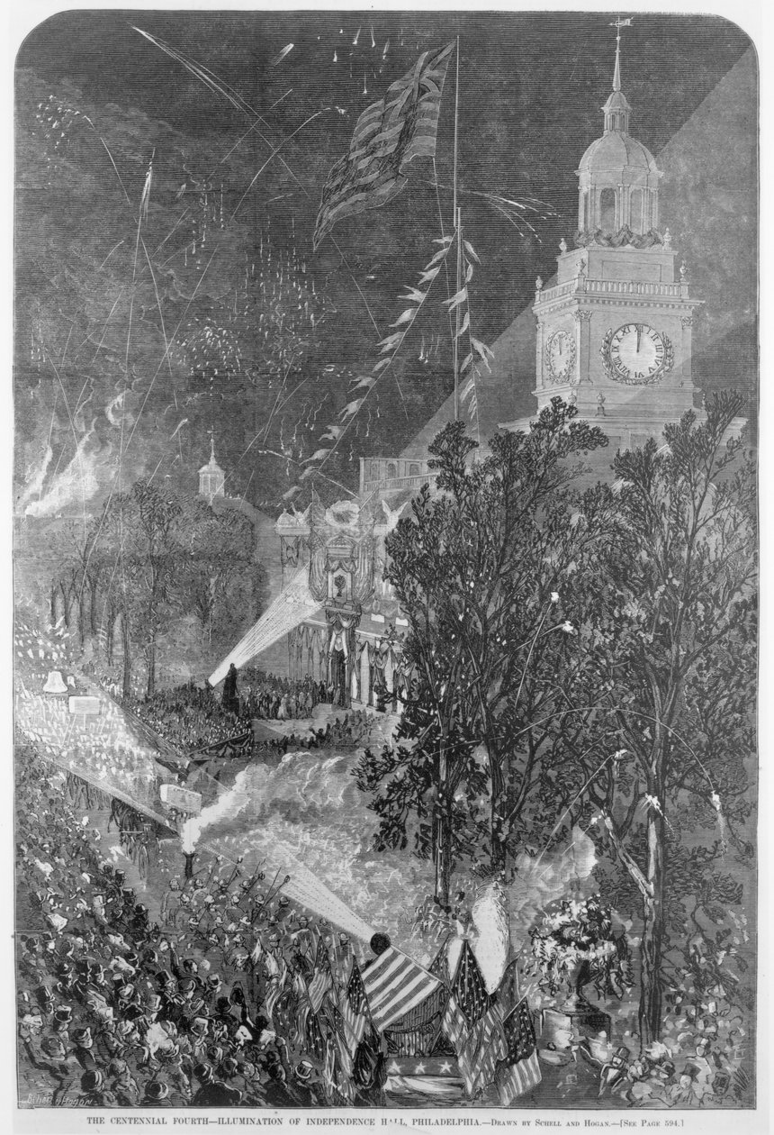 The Centennial Four: Illumination of Independence Hall, Philadelphia, 