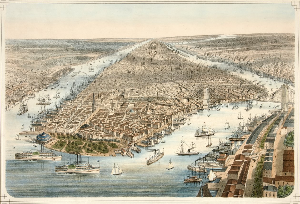 New York Şehri, pub. 1876 by American School
