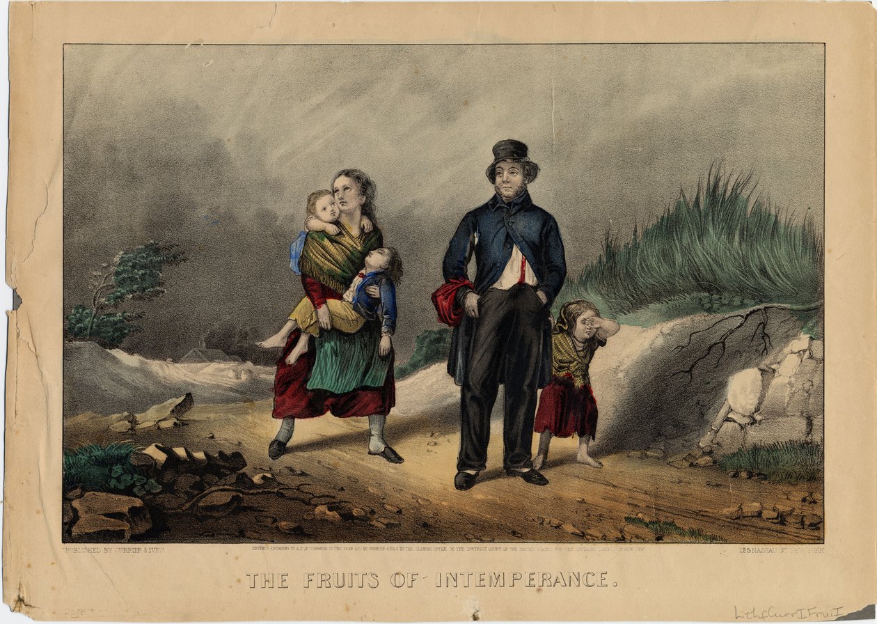 Intemperance Meyveleri, pub. Currier & Ives tarafından, 1870 by American School