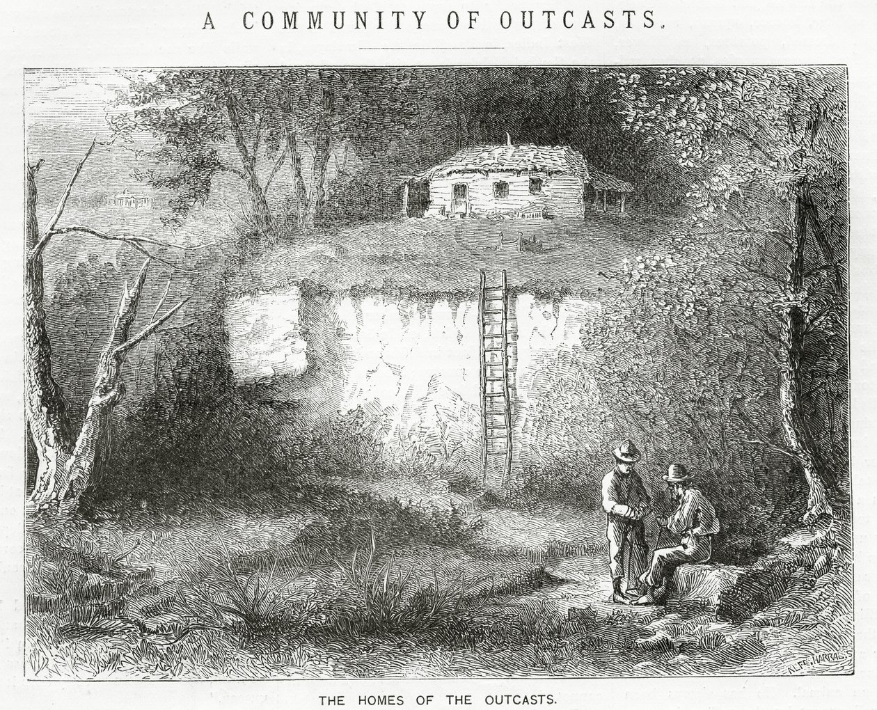 The Homes of the Outcasts, uzun metrajlı bir hikaye için örnekleme, A Community of Outcasts, Appletons Journal, 23 Mart 1872 by American School