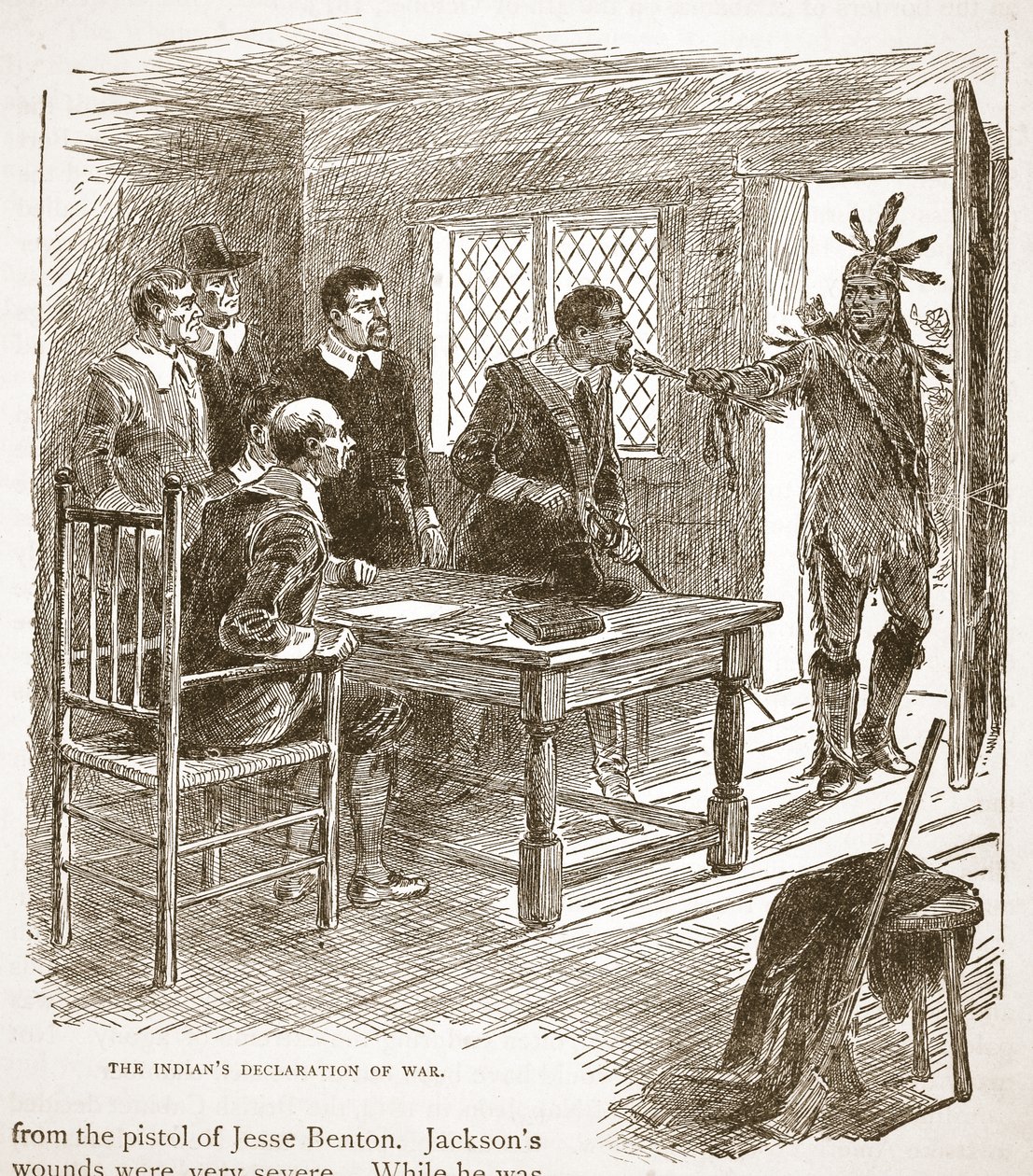Bir kitap barından Kızılderililerin Savaş Bildirgesi. 1896 by American School