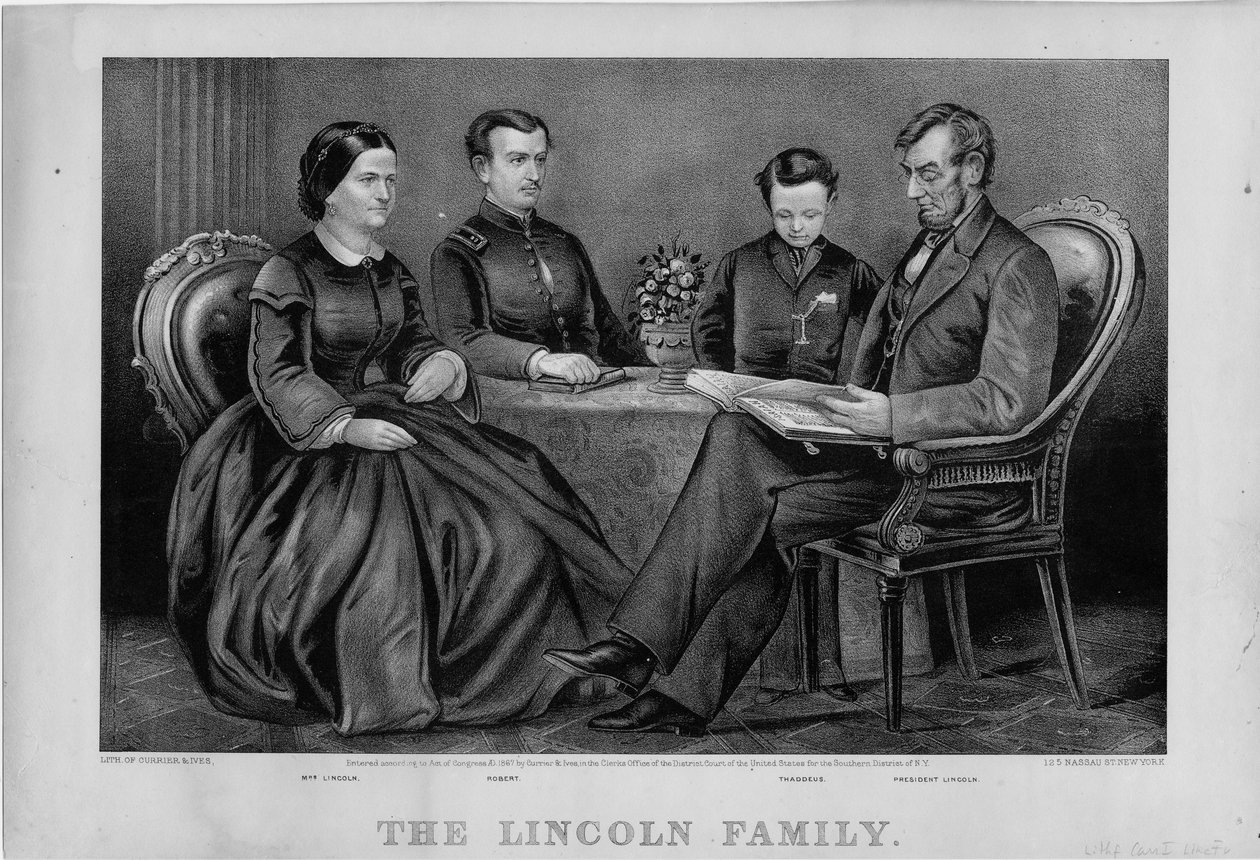 Lincoln Ailesi, pub. Currier & Ives tarafından, 1867 by American School
