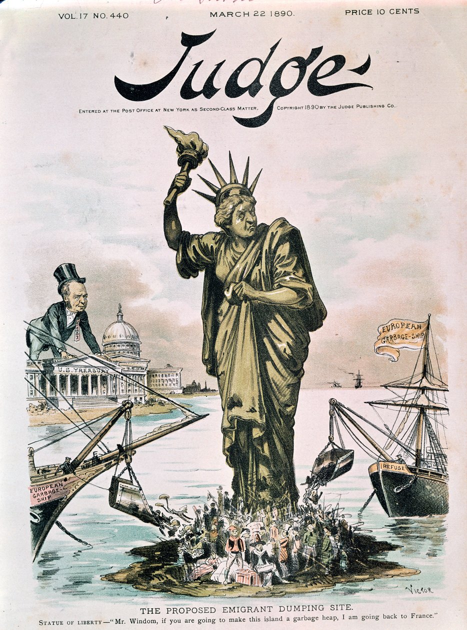 Önerilen Göçmen Boşaltma Yeri, Yargıcın ön kapağı, 22 Mart 1890 by American School