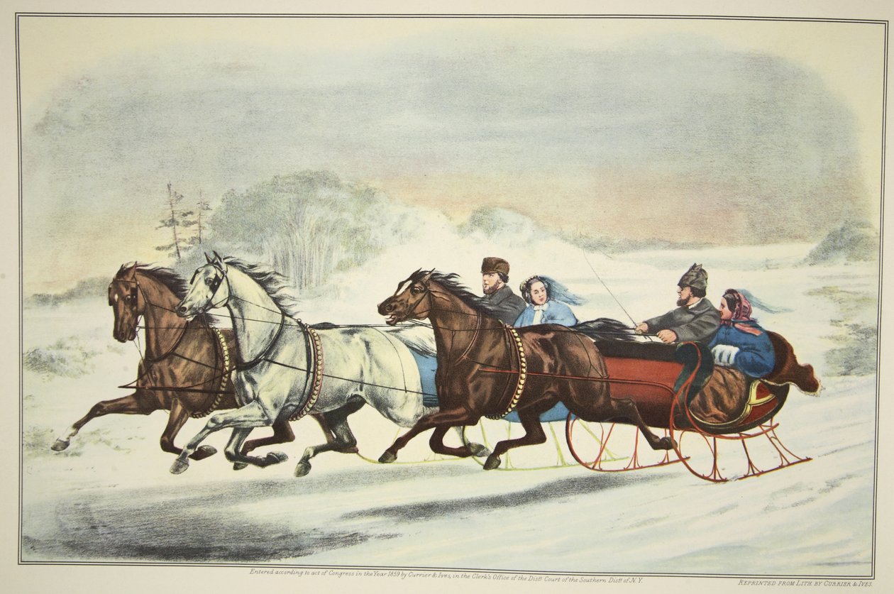 Kızak Yarışı, pub. 1859, Köri & Ives by American School