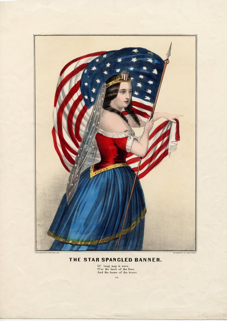 Star Spangled Banner, pub. Currier & Ives tarafından, 1860 dolayları by American School