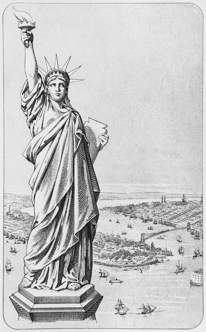 Özgürlük Heykeli, New York, 1885 dolayları by American School