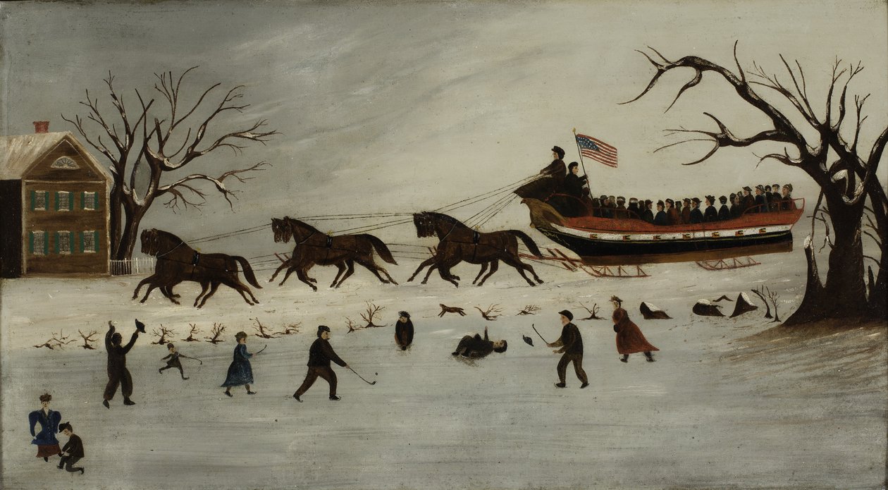 Suffragettes Kızakla Biniyor, 1870-90 by American School