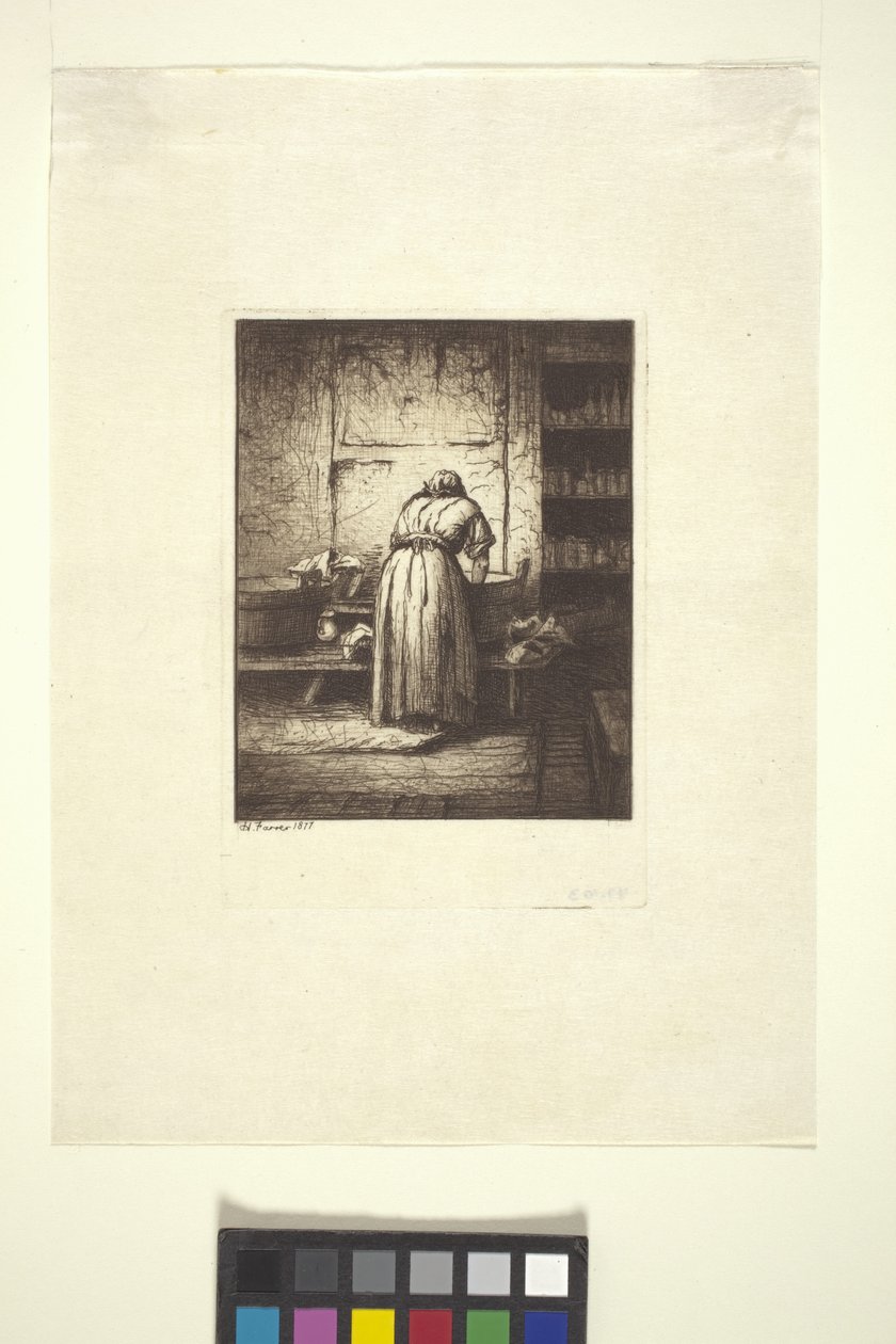 Çamaşırcı Kadın (mürekkep, kalem, kurşun kalem) by American School