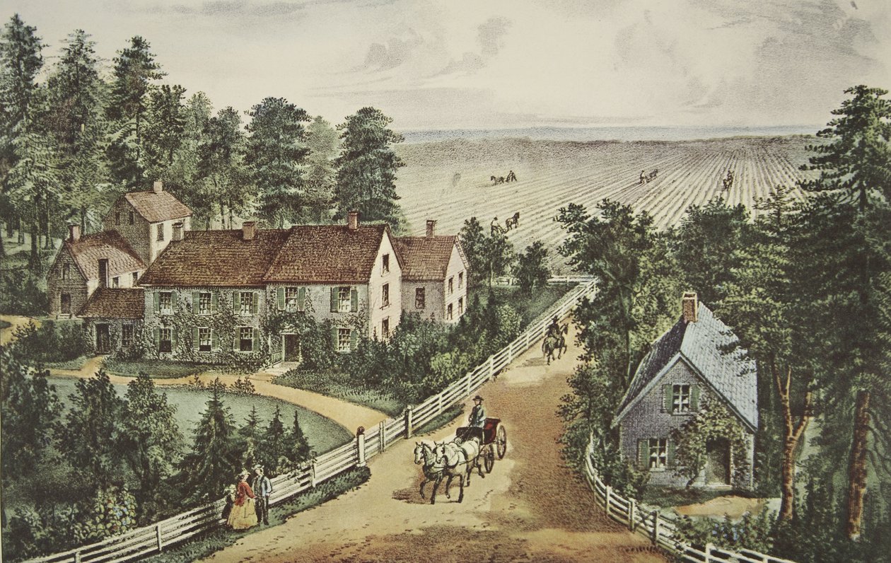 Batı Çiftçi Evi, pub. 1871, Köri & Ives by American School