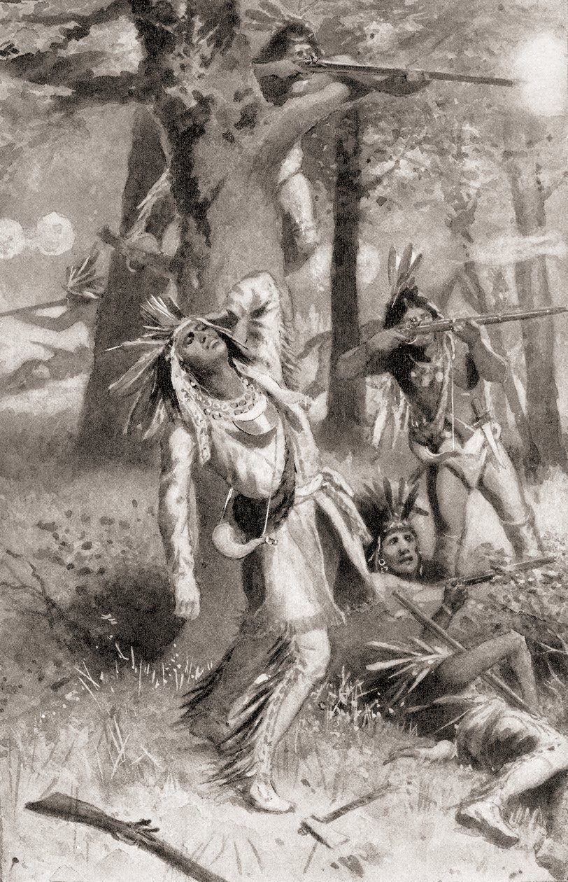 Thames Savaşı sırasında Tecumseh'in ölümü, 5 Ekim by American School