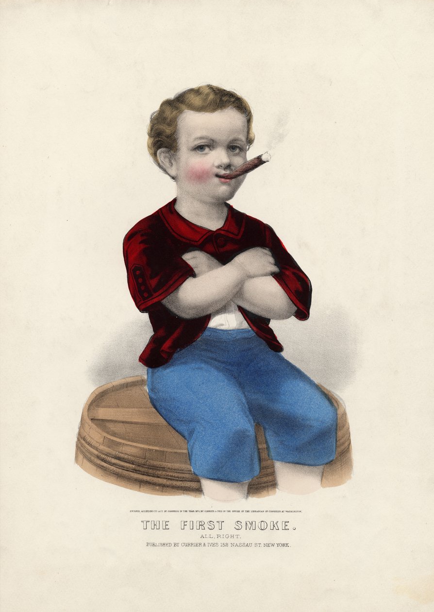 İlk duman: Pekala, bar. Currier & Ives tarafından, 1870 by American School
